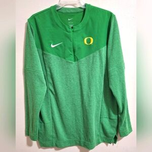 Nike Oregon Ducks Sideline 1/2 Zip Long Sleeve Player Top Men's L Green